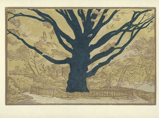 Мухин Всеволод Семёнович. Лот из четырех цветных линогравюр из цикла «По тургеневским местам»